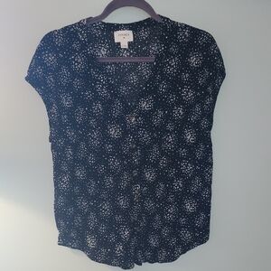 Everly Black and White Patterned Blouse